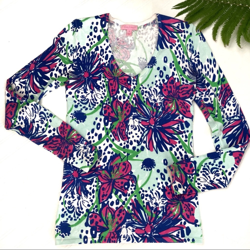 LILLY PULITZER ADELAIDE PRINTED ANNETTE SWEATER XS